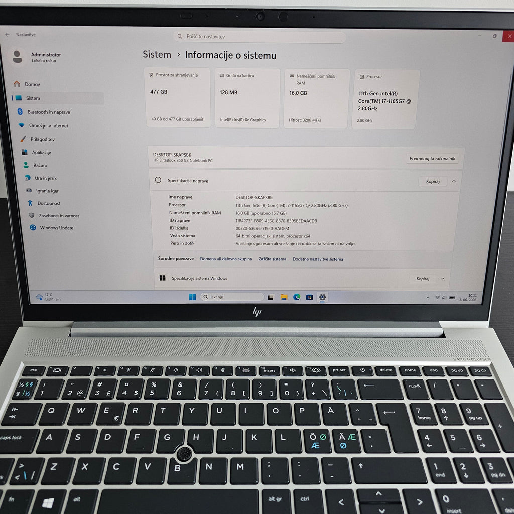 HP EliteBook 850 G8 - 32GB - 512GB - I7 1165G7