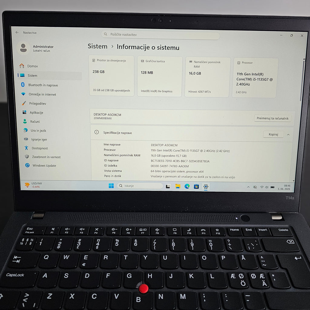 Lenovo ThinkPad T14s G2 - 16GB - 512GB -  I5 1135G7