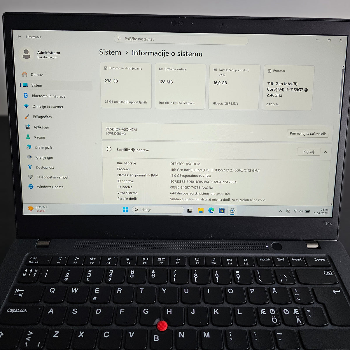 Lenovo ThinkPad T14s G2 - 16GB - 512GB -  I5 1135G7