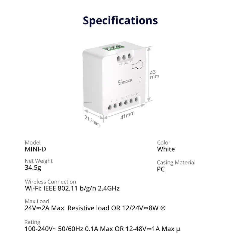 SONOFF MINI-D Smart Wi-Fi + eWeLink-Remote relay module