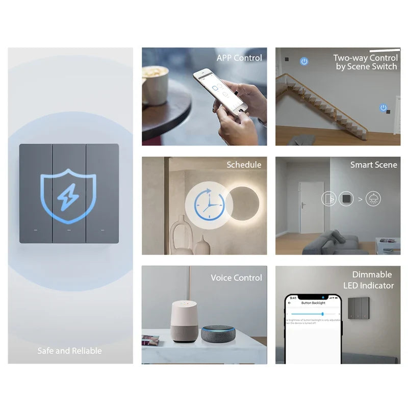 SONOFF SwitchMan M5 Wi-Fi - Matter Smart Wall Switch, 3-Gang, Modular Version