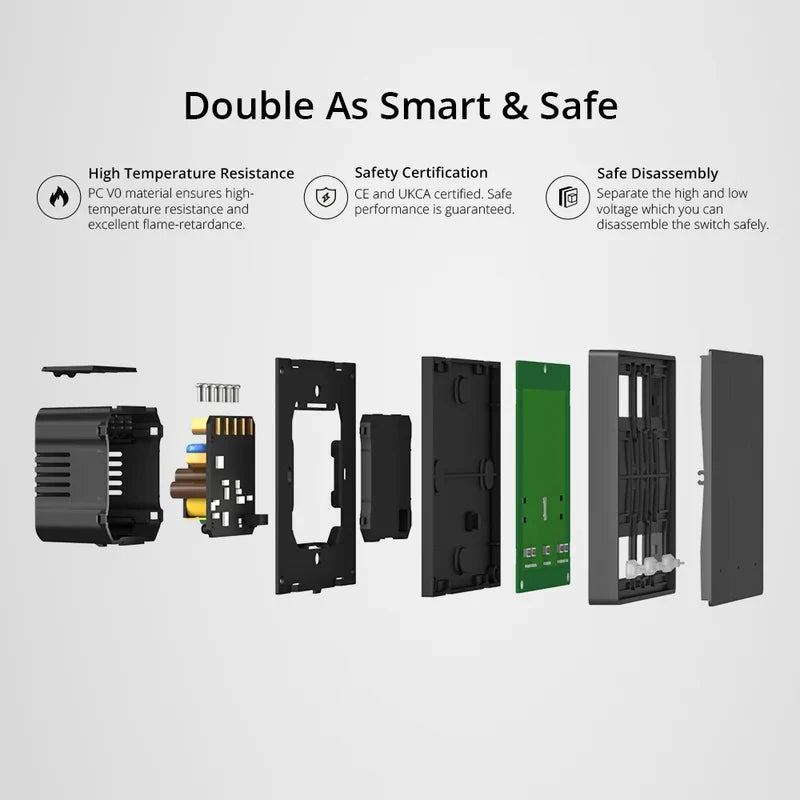SONOFF SwitchMan M5 Wi-Fi - Matter Smart Wall Switch, 3-Gang, Modular Version