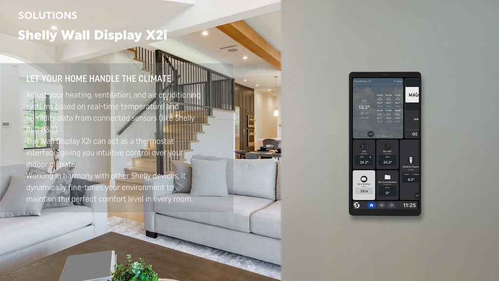 Shelly Wall Display X2i – stenska nadzorna plošča in stikalo za luč