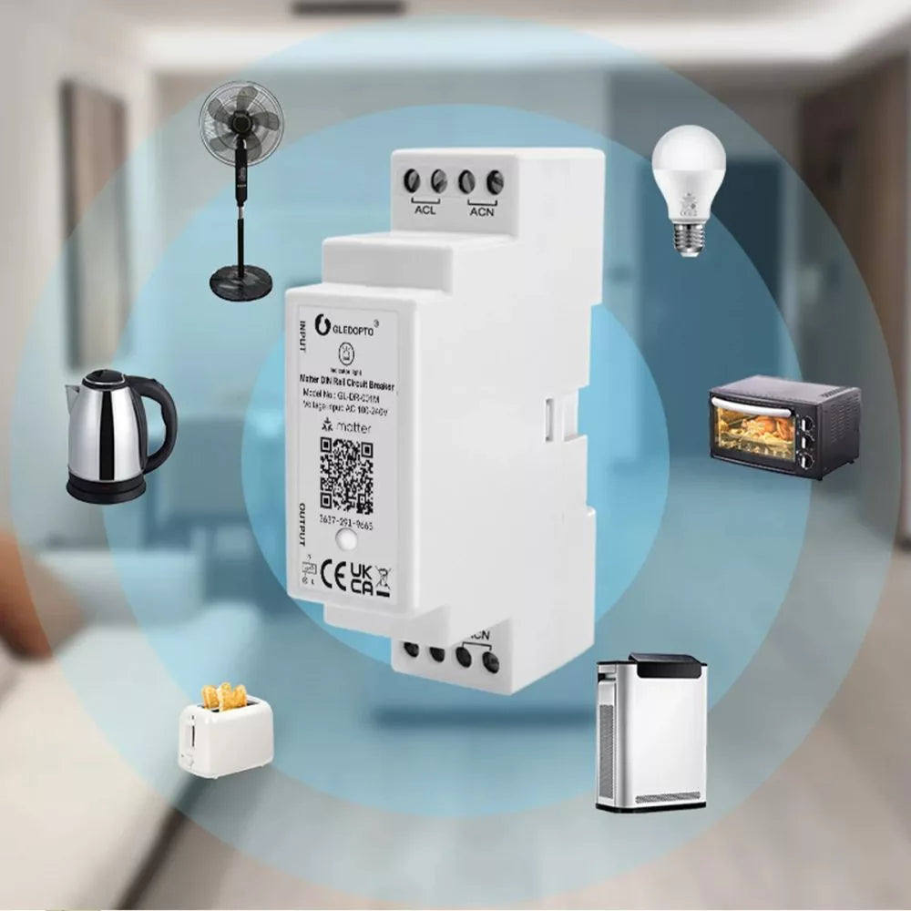 Gledopto Matter DIN rail circuit breaker