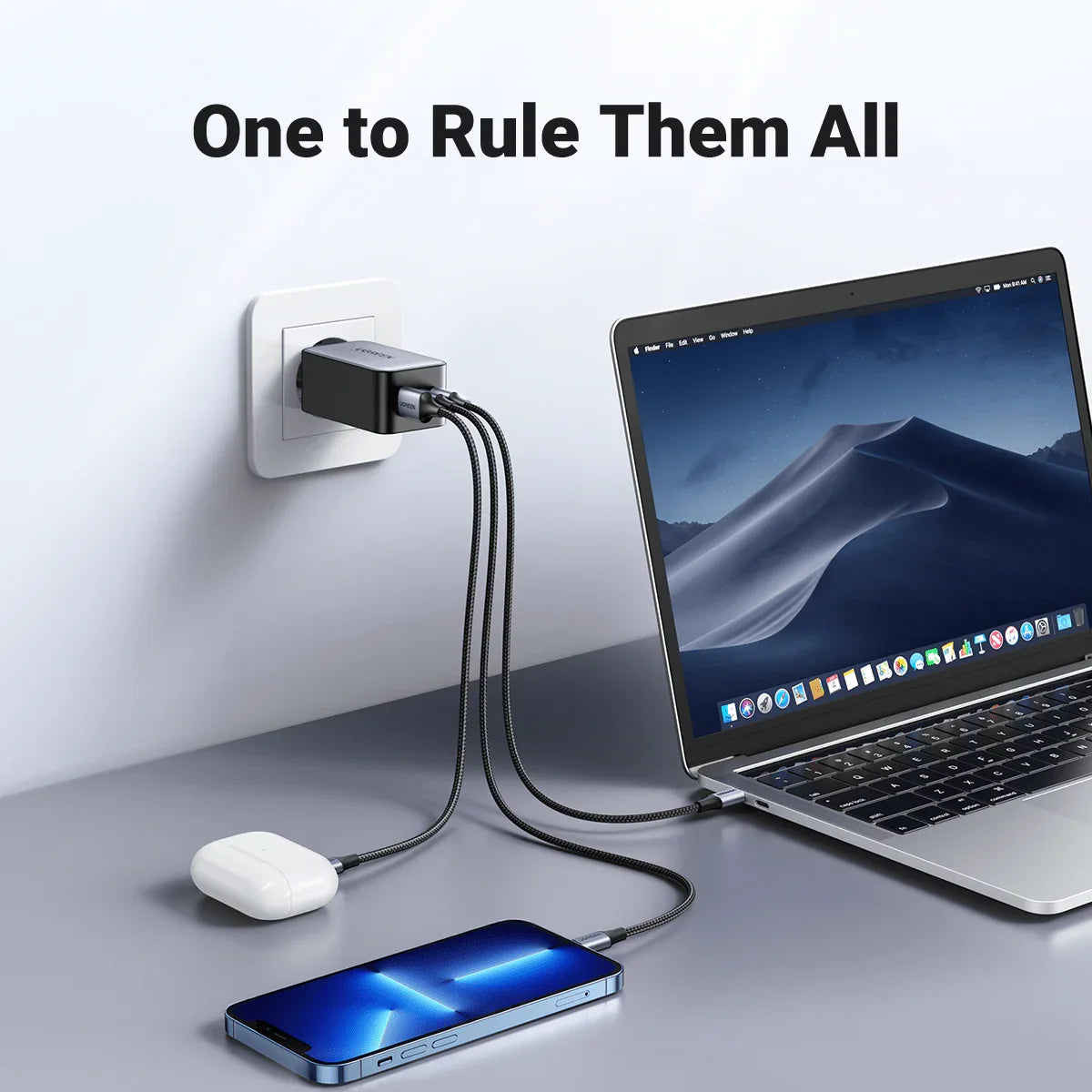 UGREEN Nexode 65W USB C GaN Charger - 3 Ports Wall Charger