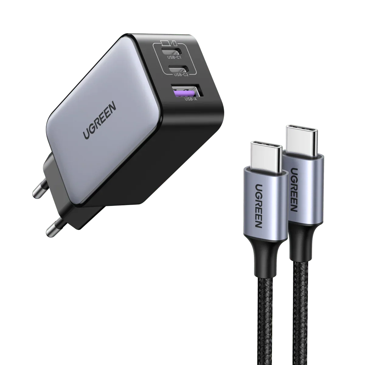UGREEN Nexode 65W USB C GaN Charger - 3 Ports Wall Charger