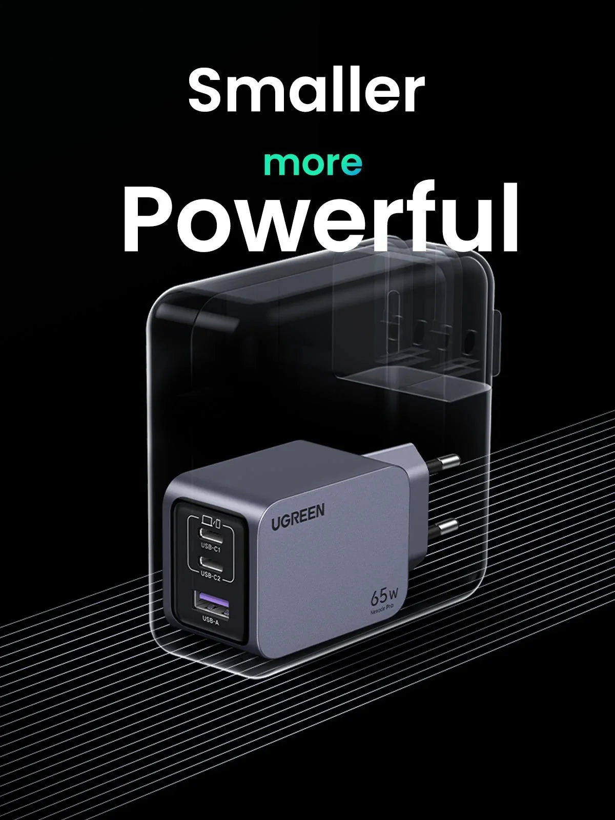 UGREEN Nexode Pro 65W 3-Port GaN Mini Fast Charger